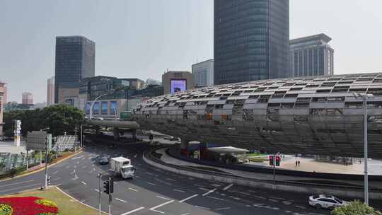 上海杨浦区五角场航拍视频素材模板下载