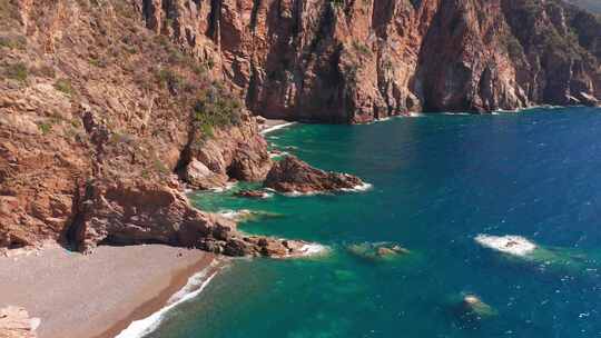 海湾，科西嘉岛，海洋，岩石