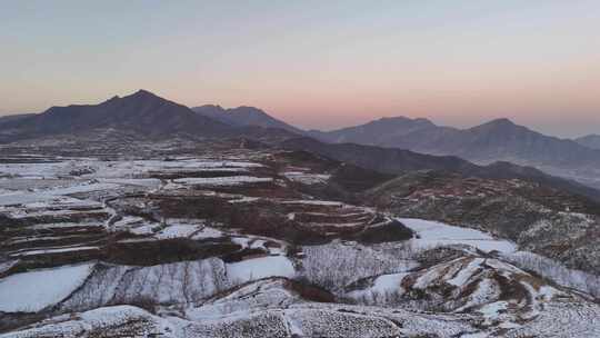 航拍雪景 唯美冬日空镜 立冬 冬至节气