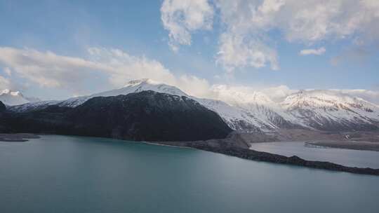 河流湖泊雪山延时摄影