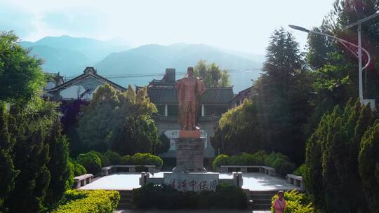 周保中将军纪念馆视频人物雕像航拍