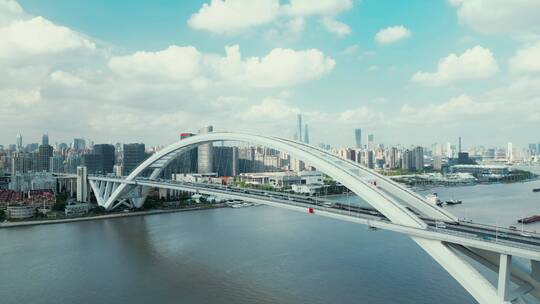 上海卢浦大桥无人机航拍4K