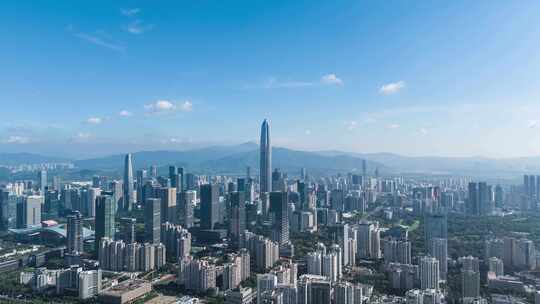 深圳福田中心区全景航拍延时