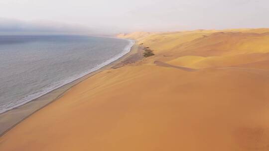 航拍下的海岸和广阔的沙丘