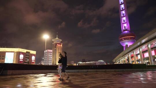 东方明珠夜景视频素材模板下载