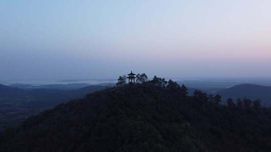 武汉龙泉山风景区远眺亭航拍