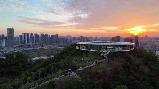 深圳光明科学公园城市公园建设航拍全景