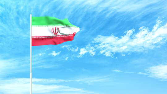 伊朗国旗空中飘动视频素材模板下载