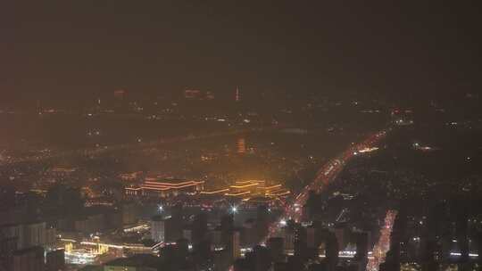 航拍 雄安 冬季 夜景 晚上 航拍雄安夜景