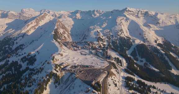 Morzine，雪，山，树