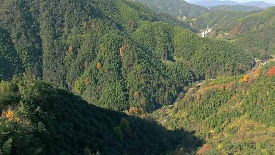 徽州天路秋天沿途航拍风景