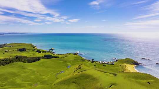 新西兰奥玛鲁南太平洋海岸线风光