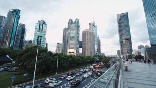 上海城市空镜头建筑写字楼CBD延时