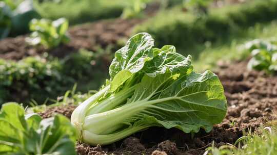 田地里生长的新鲜青菜