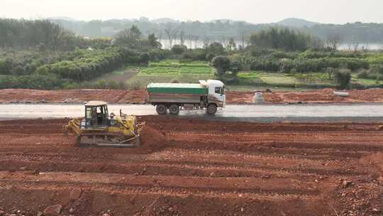 建设道路航拍视频素材模板下载