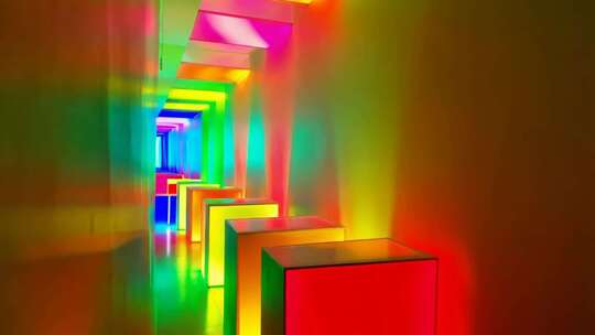 彩色光影隧道空间