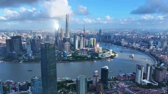 上海陆家嘴城市天际线俯瞰