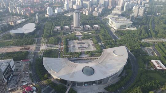 上海世纪广场上海科技馆浦东市政府4K航拍
