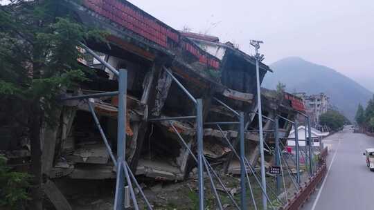 航拍汶川地震遗址