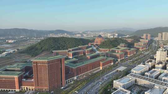 深圳光明区中山大学校区航拍学校建筑风光