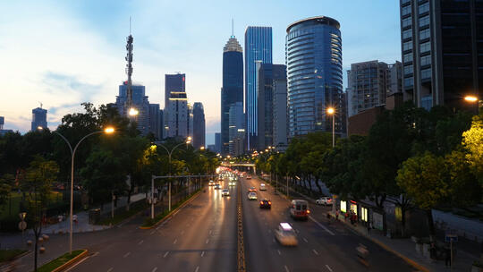 武汉城市夜景道路交通车流
