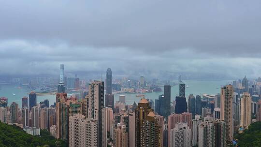 香港维多利亚港延时全景