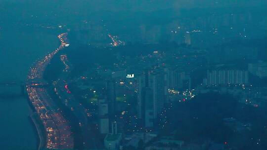 航拍首尔夜景