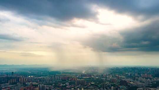 雨瀑 雨幡 航拍下雨 降雨 成都下雨 暴雨