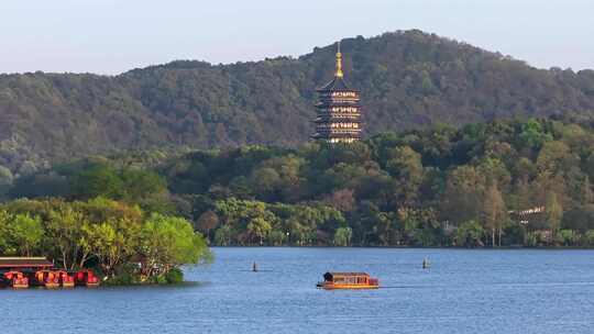 航拍杭州西湖景区