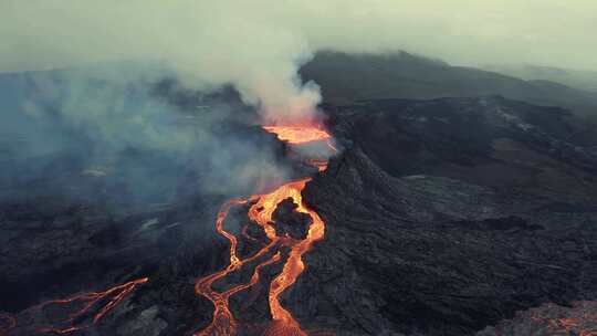 震撼的火山喷发岩浆喷溅视频02