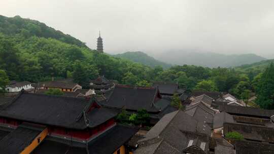 宁波天童寺航拍，寺庙航拍