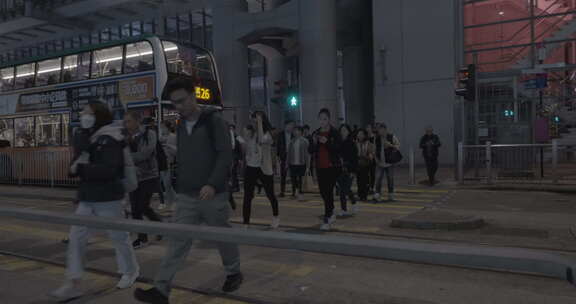 繁华香港街景夜景