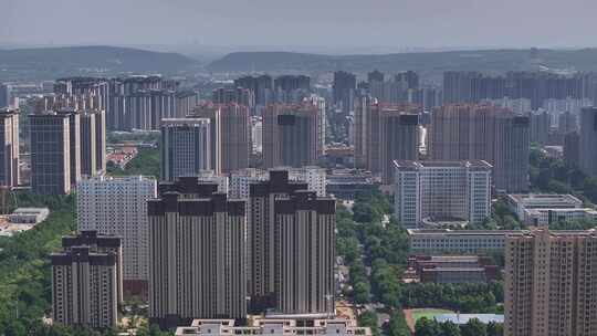 鸟瞰洛阳城市小区空境