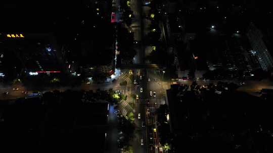 广州城市夜景路口交通