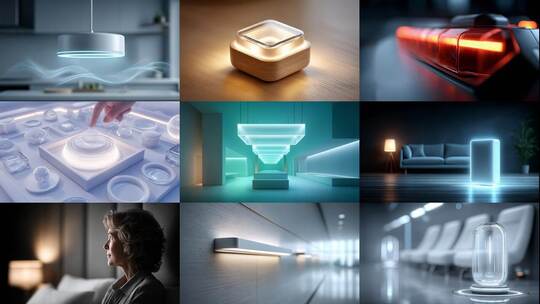 光影交织未来科技感灯具设计灵感高清在线视频素材下载