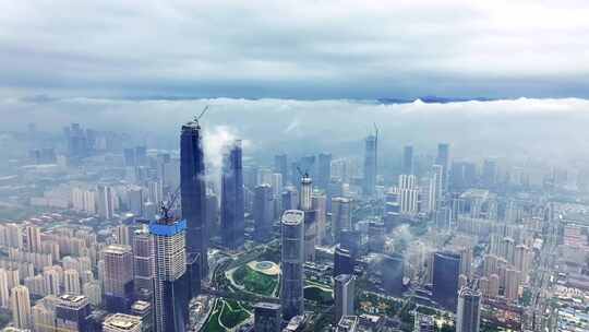 城市台风雨天济南