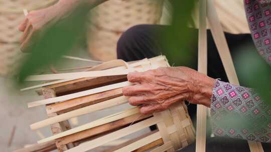 竹编师实拍视频人物生活竹编文化竹子文化