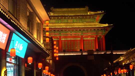 永年城 广府古城 夜景 灯光秀 古城街道