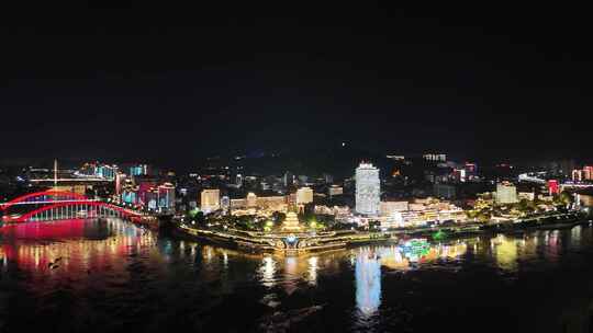 四川宜宾合江门广场夜景