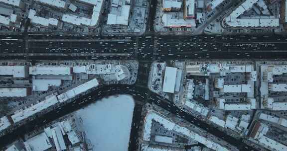 俯拍吉林昌邑区街景道路