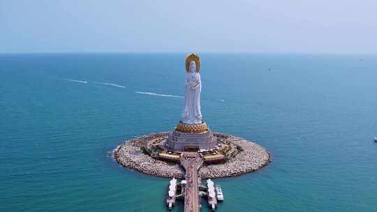 中国海南三亚南山文化旅游区海上观音航拍