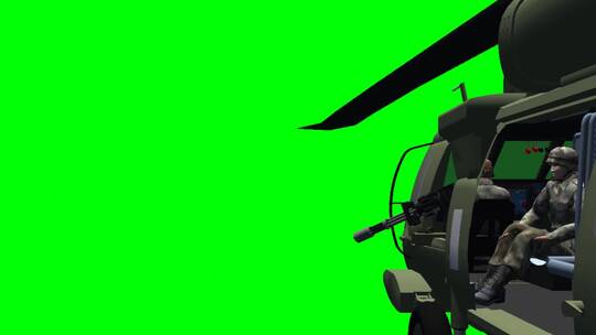 绿幕-空中-直升机坐人