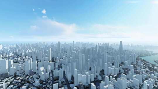镜像城市 海面城市 城市抽象视频素材模板下载