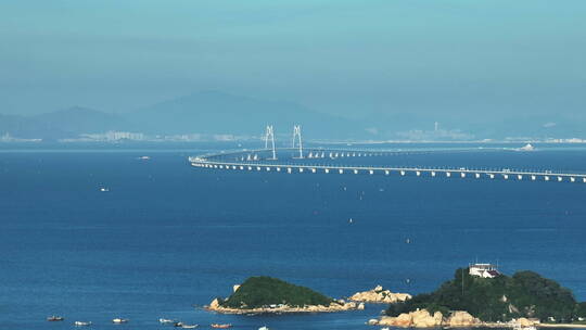 港珠澳大桥海上大桥震撼巨龙视频素材模板下载