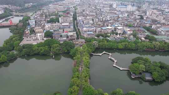 广西桂林两江四湖5A景区航拍