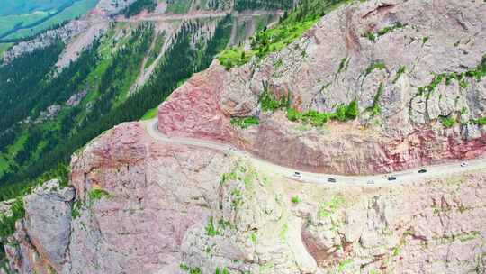 新疆伊犁昭苏伊昭公路风景航拍