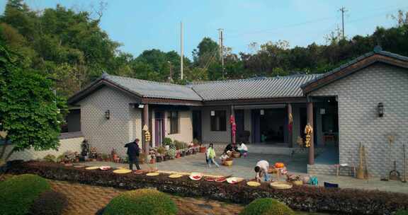 高清实拍农家院子丰收