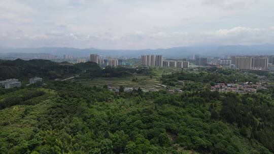 航拍城市风光建筑高楼夜景灯光交通车辆