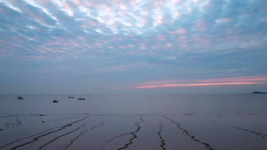 嘉兴海盐县观海园大海滩涂航拍4K视频素材模板下载
