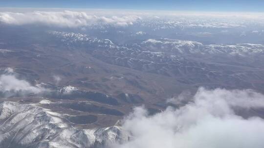飞机上航拍 俯瞰雪山 藏区大气_1662